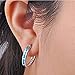 Blaike 925 Sterling Sliver Earrings Blue Opal Earrings Cz Hoop Earrings for Womens Girls with Stone interior Blaike-0506BS FBA