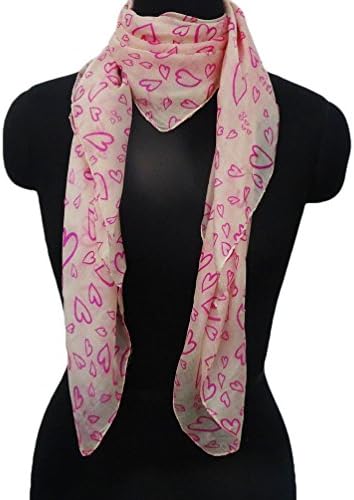 Pure Silk Stole Heart Printed Wrap Scarf Square Shape Brown Hijab Women Neck Scarves Anniversary Gift Item 38” x 37”