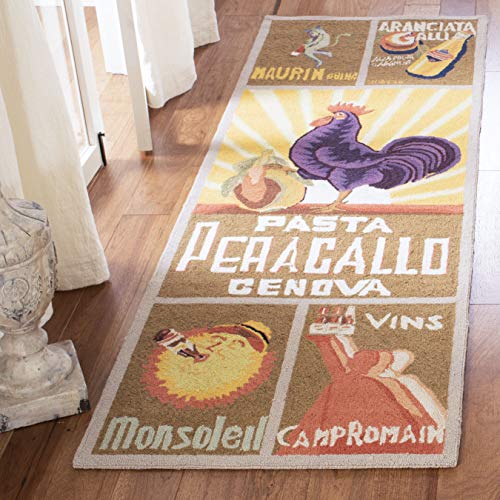 SAFAVIEH Chelsea Collection Runner Rug - 2'6" x 12', Mocha, Hand-Hooked French…