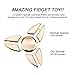 Hand Spinner, Bekhic Pro Metal Fidget Tri-Spinner Toys Stress Reducer Ceramic Bearing - Perfect For ADD, ADHD, Anxiety, and Autism Adult Children … (Golden)