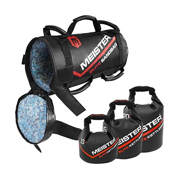 Meister 50lb Elite Fitness Sandbag Package w/ 3 Removable Kettlebells - Image 5