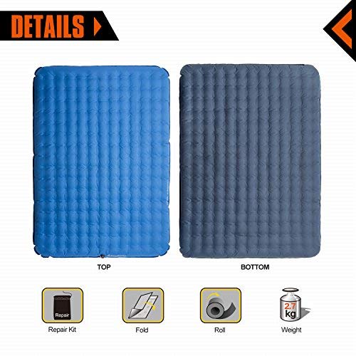 KingCamp 2-Person PVC-Free Ultra Light Camping Airbed with Battery Operated Pump, 6 Pounds