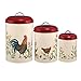 Paula Deen Pantryware Food Storage Container Set / Food Storage Jar Set - 3 Piece, Garden Rooster