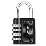 Combination Lock InLife 4 Digit Padlock Safe Protection for Suitcase Travel Bag Backpack Filing Cabinets Toolbox (Black)