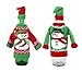 Wine Bottle Covers, Christmas Winter Holiday Knit Sweaters - Set of Two