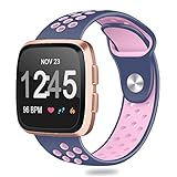Humenn Bands Compatible for Fitbit Versa, Accessory Breathable Sport Bands Air Holes Compatible Fitbit Versa Smartwatch