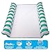 Aqua 2-in-1 Catalina XL Pool Float & Water Hammock – 1-2 Person, Multi-Purpose Inflatable Pool Floats for Adults – Patented Thick, Non-Stick PVC Material – Teal/White Stripe