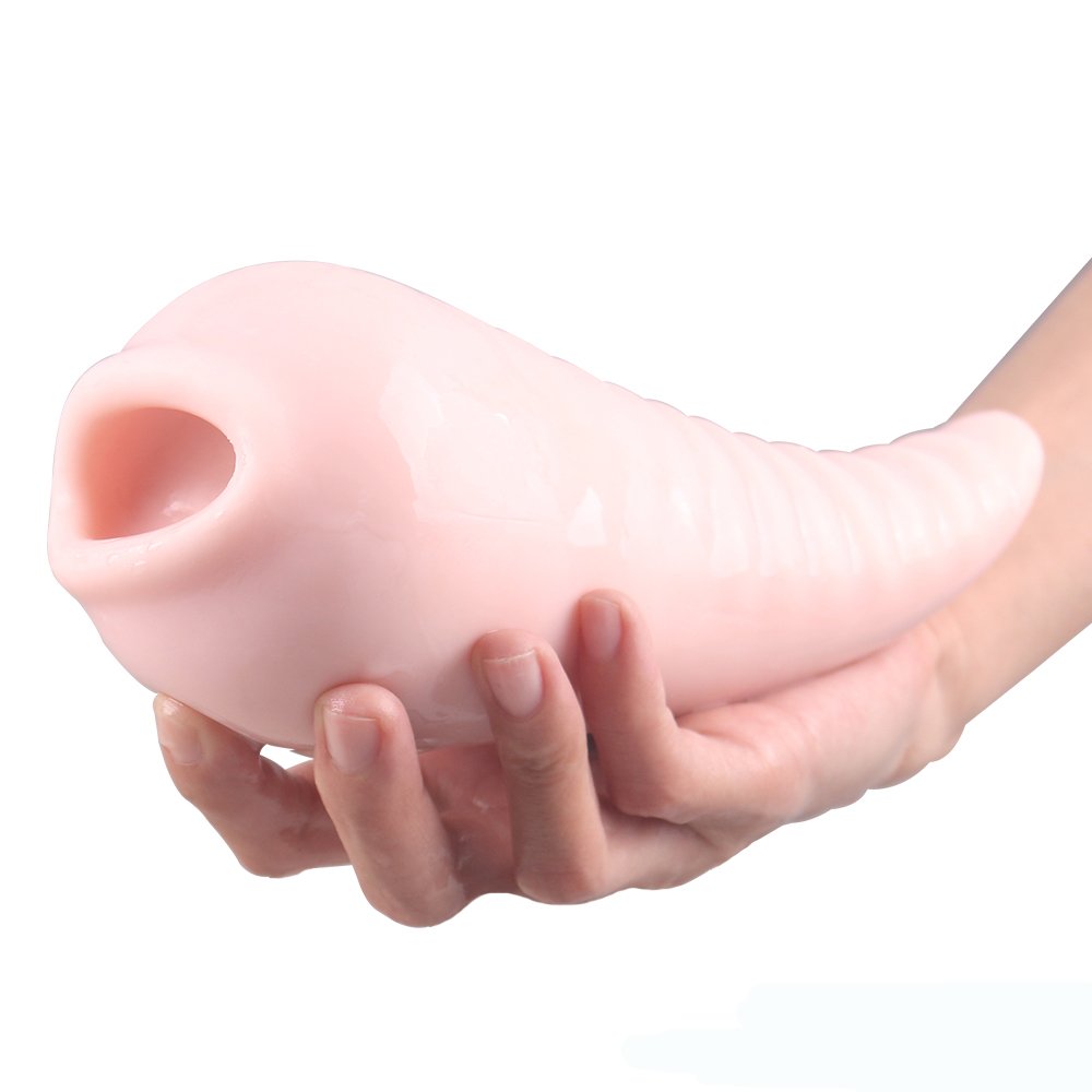 Male Masturbator, Realistic Textured Mouth Blow Job Stroker Oral Sex Toys Vagina Pocket Pussy with Deep Throat for Masturbation, 100% Skin Safe NONTOXIC (FLESH)