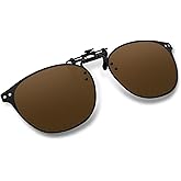 ARCAMOY Clip on Sunglasses Over Prescription Glasses Polarized Anti Glare Flip Up UV Protection Glasses For Men Women