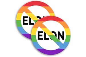 MUSEMORY Anti Stickers (2pcs), Elon Bumper Stickers, No Elon Sticker, Tesla Bumper Sticker, Waterproof Window Bumper Stickers for Cars, Tesla Sticker, Waterproof Vinyl Decal for Car, Truck, Laptop, Window