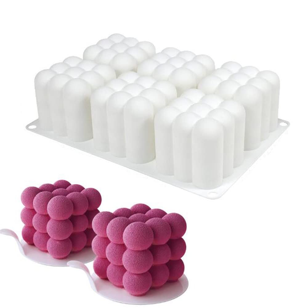 Silicone Mold 3D Bakeware Dessert Mousse DIY Mould, 6 Holes Magic of Cube Shape