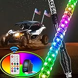 Nilight 2PCS 3FT Spiral RGB Led Whip Light with