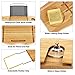 SONGMICS Extendable Bamboo Bathtub Caddy Tray Adjustable Side Rubber Grips Stainless Steel Rack Bathroom Organizer with Holder Rack for Wine Books iPad Phone UBCB22Y