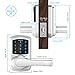 Signstek Digital Electronic Touchscreen Keypad Security Entry Door Lock Interchangeable for Left and Right Door Handle with Hidden Mechanical Key (Silver)