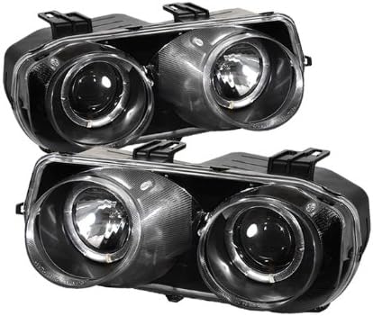 1994-1997 Acura Integra Twin Angel Eyes Halo Projector Headlights Black