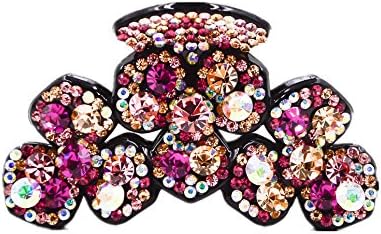 Fancyin New arrival Luxury Crystal Clover colorful rhinestones butterfly hair claw clip for women