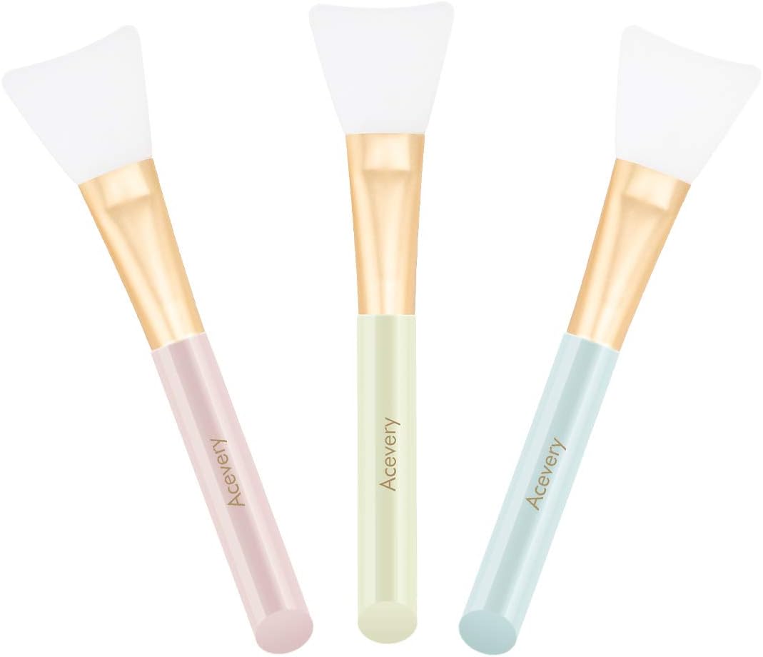 Silicone Facial Mask Brushes Acevery 3 PCS Face Mask Brush for Applying Facial Mask, Eye Mask, Peel, Serum or DIY Needs-Easy to use and clean