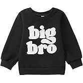 Big Brother Sweatshirt Toddler Boy Big Bro Chenille Patch Letter Print Pullover Crewneck Long Sleeve Shirt Fall Tops