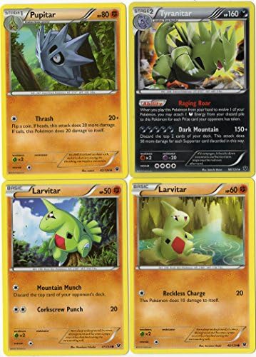 POKEMON - EVOLUTION SET - TYRANITAR PUPITAR LARVITAR - 56/124 FATES COLIDE - HOLO RARE CARD LOT