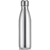 Volhoply 25oz Insulated Water Bottle 1/2/4 Pack, Double Wall Stainless Steel Vacuum Bottles, Keeps Cold & Hot, BPA Free Leak Proof Bottles (Silver,1 Pack)