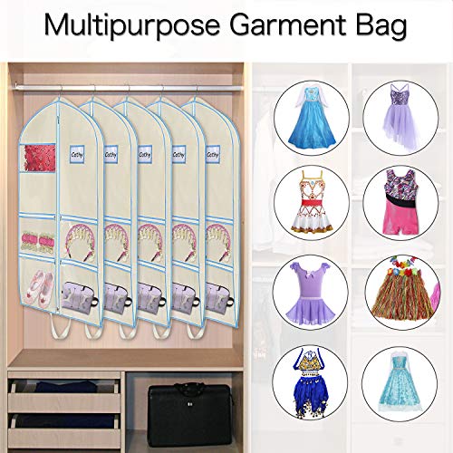 Syeeiex Dance Costume Garment Bag 40-inch with Accessories Zipper Pockets for Children Dance Dresses T-Shirt Skirt Clothing Carrying and Storage - Thumbnail 6