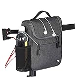 CamGo Bike Basket Bicycle Handlebar Bag Front Frame Top Tube Storage Bag Mini Shoulder/Hand Bag with Rain Cover