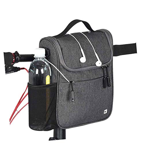 CamGo Bike Basket Bicycle Handlebar Bag Front Frame Top Tube Storage Bag Mini Shoulder/Hand Bag with Rain Cover (Grey)