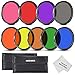 Neewer® 52MM Complete Full Color Lens Filter Set (9pcs) for Camera Lens with 52MM Filter Thread - Includes: Red, Orange, Blue, Yellow, Green, Brown, Purple, Pink and Gray ND Filters + Filter Carry Pounch + Microfiber Lens Cleaning Cloth