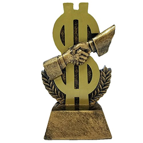 Dollar Sign Trophy | Top Sales Award | Corporate Trophy | 5.5 Inch Tall - Free Engraved Plate on Request - Decade Awards