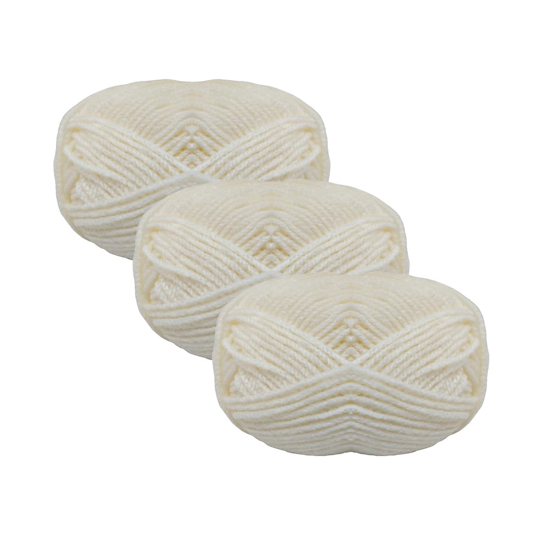 3 Units of 100 g - 120 Metres Yarn of Yarn, Crochet Yarn, Knitting Yarn, Acrylic Yarn, Work Yarn, Crochet Yarn, Knitting Wool (3, Vanilla 103)