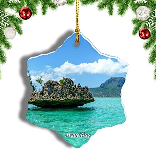 Weekinoモーリシャス島クリスマスオーナメントクリスマスツリーペンダントデコレーション旅行お土産コレクション陶器両面デザイン3インチ 超目玉
