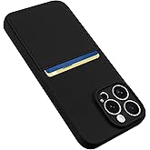 Karrint Designed for iPhone 16 Pro Max Case with Card Holder for Women Men Soft Silicone Cover [Microfiber Lining] Full Camera Protection Shockproof Slim for iPhone 16 Pro Max Case Wallet Black