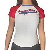 KAOBIO Womens Vintage Graphic Baby Tees Brazil Mexico Shirt Summer Y2k Going Out Crop Top 90s Streetwear