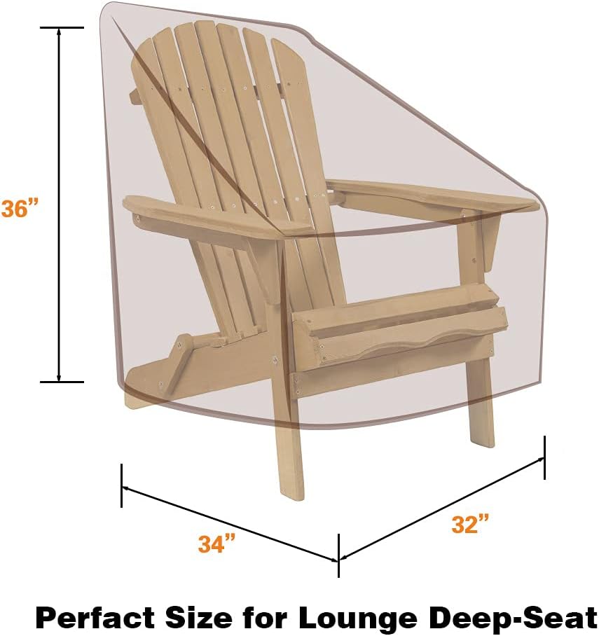 Vailge Patio Adirondack Chair Covers, Heavy Duty Patio Chair Cover, Waterproof Outdoor Lawn Patio Furniture Covers (Standard - 2 Pack, Grey) : Garden & Outdoor