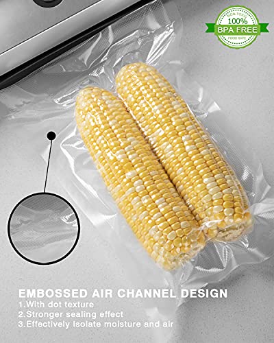 GAFICHEF Vacuum Sealer Bags Food Storage Rolls 2 Pack 8 inch x 50 feet and 11 inch x 50 feet Food Storage Rolls for Food Saver BPA Free Heavy Duty Commercial Grade Sous Vide Bags.