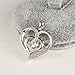 Caperci Diamond Accent Double Heart Pendant Necklace in Sterling Silver and White Cubic Zirconia, 18