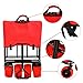 Ollieroo Outdoor Utility Wagon Folding Collapsible Garden Beach Snow Shopping Cart with 7''x4'' Thick Rubber Wheels 150 Pound Capacity Red