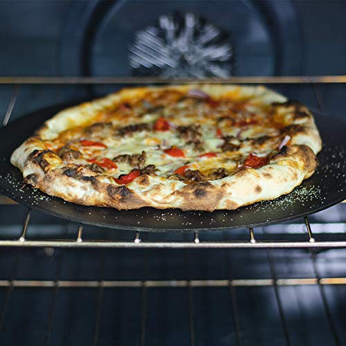 Pizzacraft PC0307 Round Steel Baking Plate for Oven or BBQ Grill, 14" Diameter