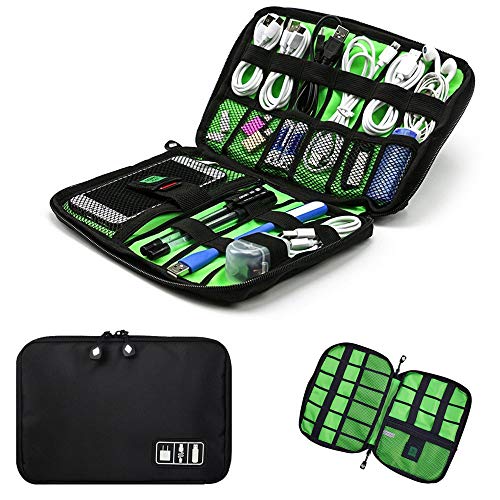 TTM Cable Portable Organizer Case Easy Universal Carry Travel Organizer Bag Waterproof Electronics Accessories Bag Phone Charger Case for Electronic Computer Cell Phone iPad Accessories USB Cables Pow