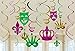 30Ct Mardi Gras Hanging Party Decorations - Ceiling Swirl Crown Mask Supplies Decor