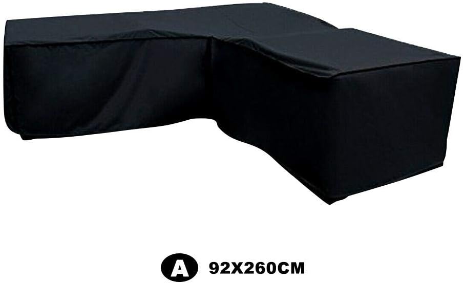 QueenHome Garden Furniture Set Cover, 210D Oxford Fabric Waterproof Protective Cover,left L-shaped Corner Sofa Waterproof Dust Cover, For Outdoor Patio Table And Chairs, Anti-Fade,Black Heavy Duty