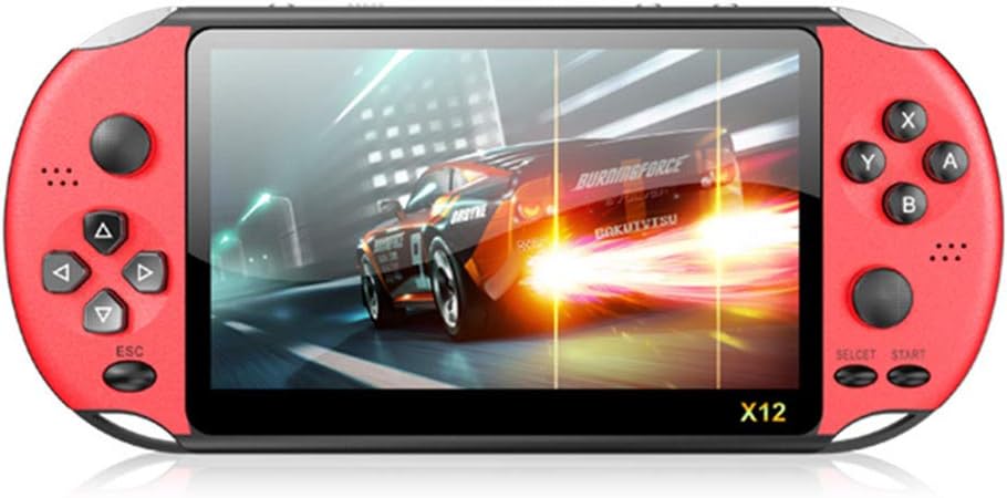5.1 inch X12 PLus Retro Handheld Game Console for kids MP4/MP5 Video Game Console Music Player Handheld Machine 2000 Classic Games (Red)