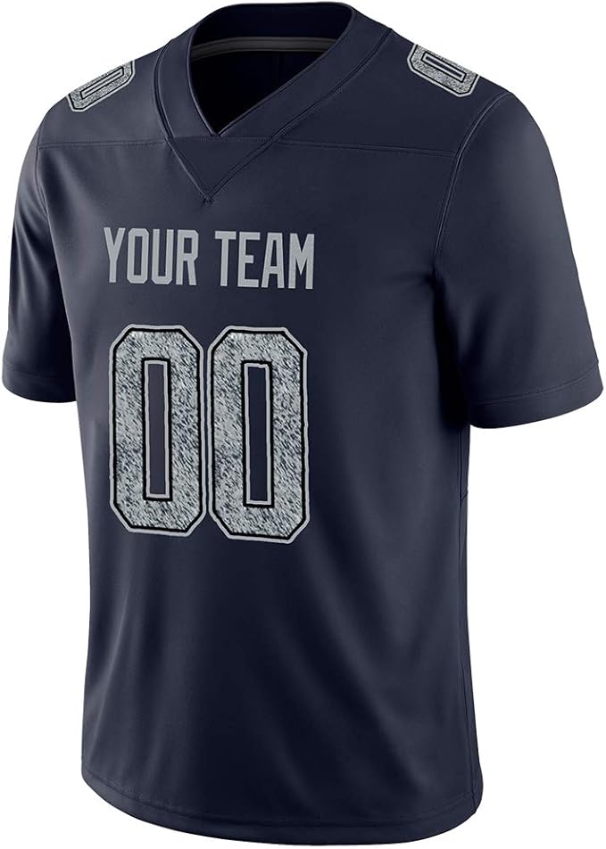 Pullonsy Navy Customize Football Jerseys for Women Embroidered Team