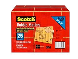 Scotch Bubble Mailer, 6 x 9-Inches, Size #0, 25-Pack