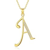 VIKI LYNN Initial Necklace for Women Letter pendant Necklace A to Z with Cubic Zirconia Silver or Gold Letter Charm Necklace Anniversary, Birthday, Graduation Gift for Women, Mom, Her