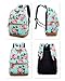 BLUBOON School Backpack for Teens Girls Bookbags Set 15 inches Laptop Bag Kids Lunch Bag and Pencil Case (Big Floral - Water Blue)