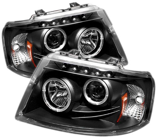 Spyder Auto PRO-YD-FE03-HL-BK Ford Expedition Black Halo LED Projector Headlight with Replaceable LEDs