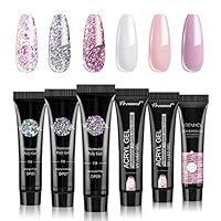 Vrenmol Glitter Poly gel Nail Kit DIY Super Shiny Diamond Varnish Quickly builder nail extend Gel Extension Builder Gel Set 6pcs/15g