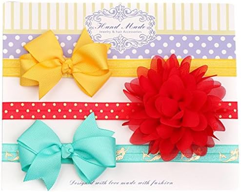 Clearance! Baby Girls Elastic Cute Hairband Head Wear Grosgrain Ribbon Hair Bows Accessories for Newborn Infant Toddlers