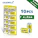 【5-Year Warranty】 CELEWELL 4LR44 6V Battery 170mAh High Capacity Same as 28A 4A76(10-Pack)